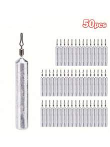 GOTURE 50pcs Fishing Pencil Sinkers, Long Thin Lead Weights With Swivel Ring - Multicolor - View 2