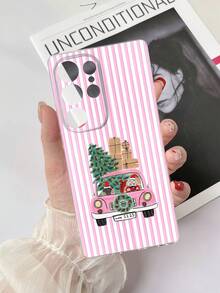 1pc Transparent TPU Anti-Drop Painted Striped Christmas Element Pattern Phone Case Compatible With Samsung Galaxy S23 Ultra/A14/A24 Android Phone Note 12 Pro/Pixel 8/8 Pro/9 Pro XL Android Phone - Multicolor - View 3