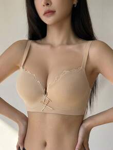 DAZY Wireless Lift And Enhance Bra For Small Bust, Lift And Prevent Sagging, Seamless, No Underwire, Suitable For Flat Chest - Apricot - View 2