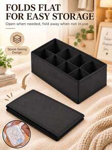 Foldable Underbed Storage Box, Suitable For Shoes, Socks, Underwear And Bras; Washable Oxford Cloth Dust-Proof Storage Bin With Dividers; Space-Saving Organizer Box, Suitable For Wardrobe, College Dorm And Home General Storage - Multicolor - View 11