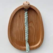 [Heart-Shaped Wooden Frame Style]1pc Handmade Woven Fabric Pacifier Chain, Multi-Color Options, Pacifier Teether Anti-Loss Lanyard - Heart-shaped Wooden Clip Pacifier Chain - View 19
