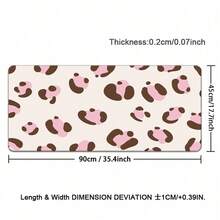 Kawaii Pink Leopard Print PU Leather Desk Mat, Big Extended Mousepad, Waterproof Non Slip Table Cover, Aesthetic Desktop Decor For Study Gaming Room - View 15
