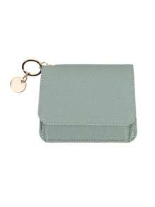 Vintage Short Wallet Portable Folding Purse Card Holder Women Small Wallet RFID Blocking Card Case Slim Tri-Fold Wallet With Zipper Pocket&Keychain - Multicolor - View 21
