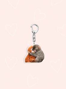 1 Set 2D Flat Popular Monkey Acrylic Keychain, Emotional Gift For Animal Lovers, Monkey Fist Bag Charm, Collectible Pendant - Multicolor - View 3
