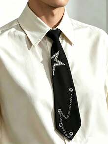 1pc Unisex Chain Star Personalized Fashion Casual Tie - Multicolor - View 1