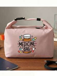 Large Capacity Medical Themed Handbag, Medicine Bag Pattern, Compact Pill Organizer And First Aid Kit, Daily Portable Medication Storage Solution, Multi-Functional Portable Travel Organizer Bag For Storing Medicine, Toiletries, Cosmetics, Data Cables; Combines Medical Bag And Handbag Functions, Suitable For Business, Vacation, Camping, Dorm, Daily And Home Use, Nurse's Day Gift, Christmas Gift. - Multicolor - View 12