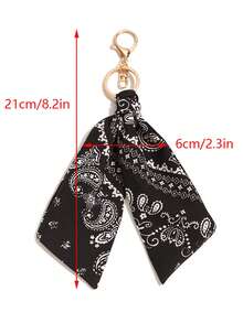1pc Vintage Paisley Fabric Pendant Bag Accessory Ornament Car Hanging Decoration Creative Keychain Gift, Paisley Pattern Bohemian Polyester Fiber - Multicolor - View 3