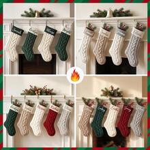 1pc Personalized Christmas Stocking, Christmas Essential, Christmas Gift, Christmas Hanging Decoration, Printed Embroidery, Embroidered Christmas Stocking Set, Name Embroidery, DIY Handmade Embroidered Christmas Pattern, Handmade Sewn Christmas Gift Stocking - Multicolor - View 8
