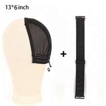 Half Wig Cap With Drawstring For Lace Wig Making Black Semi-Spliced Wig Cap For U Part Wig 4*4 5*5 13*4 13*6 Drawstring Wig Caps - View 12