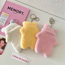 1pc Butter Cat Shaped Plush Rabbit Campus Card Holder, Portable Hanging Card Pouch, Suitable For Meal Card/Bus Card/Work ID, Idol Card Display & Storage, Back To School Season - Card Sleeve - View 8