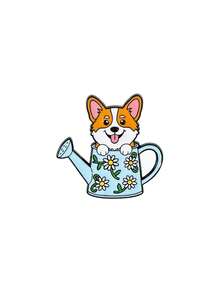 Cartoon Cute Corgi Metal Brooch Creative Animal Enamel Pin Versatile Clothing Bag Decoration Accessory - Multicolor - View 8