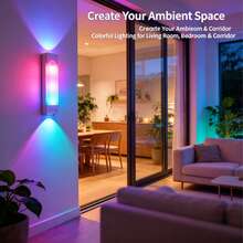1pc USB-C Rechargeable RGB Motion Sensor Night Light, Wireless Ultra-Thin Wall Lamp, Color-Changing Ambient Light, Suitable For Bedroom, Hallway, Stairs, Closet, Home Decor - Multicolor - View 4