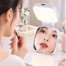 Magnetic Selfie Fill Light For Phone, With Mirror And Phone Stand, MagSafe Compatible LED Ring Light, USB Rechargeable Phone Light, Portable Phone Fill Light, External Phone Flash, 3 Adjustable Brightness Levels, 360° Rotation, Compatible With IPhone And Android, Suitable For Selfie, Vlog, Live Streaming, Video Call, Video Conference, Makeup And Photography - S9 - View 2