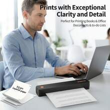 RONGTA F11B Pocket-Sized Inkless Printer for Home, Office, and School Use - No Ink Cartridges Needed, Supports Both A4 and 8.5x11 Inch Letter Size Thermal Paper, Wirelessly Connects to Phone, Laptop, or Pad for Easy Printing, Including 10 PCS Thermal Paper - Schwarz - Übersicht 6