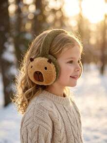 1pc Cute Cartoon Capybara Shaped Decorative Ear Muffs, Warm Soft Ear Covers, Suitable For Winter Outdoor Wear - Multicolor - View 5