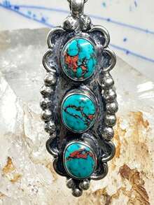 ZHIXUN 1pc Vintage Triple Oval Synthetic Turquoise Declaration Ring Women,Suitable For Daily Wear, Country Concerts, Beaches, And Bohemian Jewelry Gifts - Ring - View 3