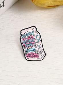 Retro Flour Bag Shaped Enamel Brooch, Self Esteem Raising Quote Lapel Pin For Backpack Clothes - Multicolor - View 8