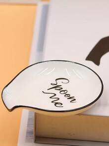 Ceramic Spoon Rest Restaurant Soup Spoon Holder Kitchen Storage Spoon Tray Creative Shaped Spoon Pad - White - View 5