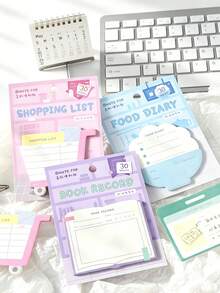 1/4 Pack Cute Shaped Sticky Notes, 30 Sheets Self-Adhesive Memo Pads, Shopping List Food Diary Reading Record Planner Notes, Scrapbook Collage Student Office Stationery - one-size - View 1
