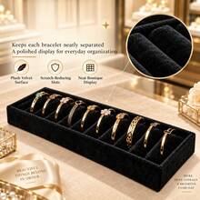 1pc 10-Slot Long Ring Storage Tray, Fashionable Desktop Jewelry Display Stand, Practical Display Tray, Suitable For Commercial Jewelry Store Counter And Home Vanity, Ideal Gift For Christmas And Housewarming Party - Multicolor - View 7