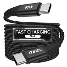 最新 60W 超快充充電器,USB-C 轉 Type-C 介面數據線,相容 iPhone 18/17/16/15 快充及其他裝置快充 - 黑色 - 查看 9