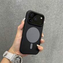Luxury Original Silicone Liquid Magnetic Phone Case Compatible With Iphone 18 Pro Max 17 Pro 18 Pro 17 Pro Max Wireless Charging Soft Cover - Black - View 7