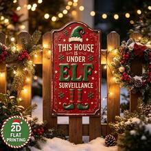 2D 1pc Christmas Elf Wooden Sign, Suitable For Yard Wall Decoration, Fence, Garage, Indoor Wall Decor, Great Gift/No Electricity Required - TM46 - View 2