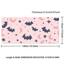 Pastel Pink Bat Moon Star PU Leather Large Mouse Pad, Waterproof Extended Desk Mat, Kawaii Aesthetic Table Protector, Halloween Desktop Decor Gift For Girls - View 12