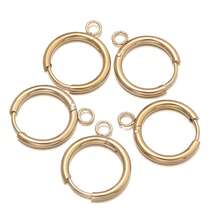 5pcs/Pack Stainless Steel Earring Jump Rings DIY Small Pendant Jewelry Accessories Earring Components Neutral Fresh Pendant Charms Jewelry Making - Ear Clip - View 10