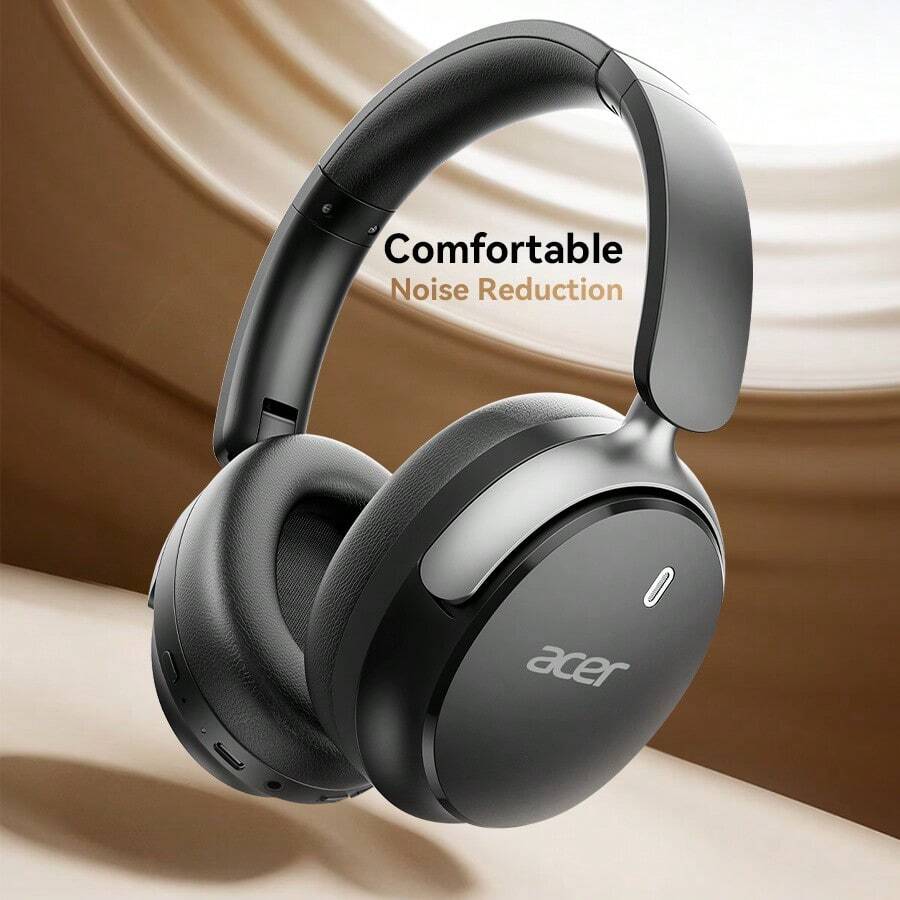 Acer OHR832 Over-Ear Wireless Headphones, Bluetooth 6.0, ANC+ENC Noise ...