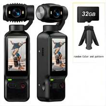 4K High Definition Pocket Camera, With 1.97-Inch Display, 180° Manually Adjustable Flip Lens, Built-In Fill Light - Supports 4K Video Recording, Includes 32GB Memory Card, 1800mAh Battery, Auto Focus, Suitable For Outdoor Sports And Video Recording - View 3