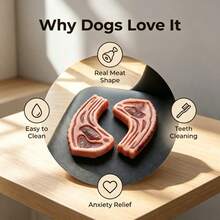 Pet Dog Chew Toy, Realistic Meat Shape, Relaxing, Entertaining, Stress Relief Toy, Creative Teeth Cleaning Toy, Great Way To Keep Your Dog Entertained, No Batteries Required - Multicolor - View 6