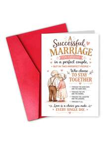 1pc Romantic Anniversary Greeting Card With Envelope, Sweet Love Message For Husband Wife Couples, For Wedding Celebration, Valentine's Day, Romantic Gift For Spouse, Blank Inside - View 8