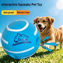 1pc Rolling Squeaky Dog Chew Toy Ball, Shaking Sound Effect, Suitable For Most Dog Sizes - Multicolor - View 4