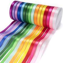 16-Piece Satin Ribbon Set, 1 Cm Wide, Each Roll 22 Meters Long, Colorful Gift Ribbons And Bow Ribbons, Suitable For Crafts And Gift Wrapping - 16pcs - View 8