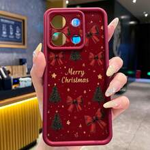 1pc Fashionable Premium Burgundy TPU Phone Case With Festive Christmas Element Pattern, Unisex, Versatile For Holiday And Daily Use, Compatible With Samsung Galaxy S26 Ultra/S25/S24/S23/Galaxy A16/A15/A14/ A3X 4G/A60/A40/G20/G10/ Note 13 Pro+/ Smart 8 Android Phone Case Series Models - Burgundy - View 1