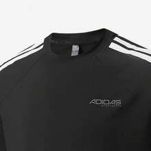Kaos Lengan Pendek Kasual Katun Murni Adidas Musim Panas Terbaru, Atasan Bernapas - Hitam - View 3