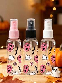 Clear Spray Bottle With Pumpkin Ghost Pattern,Perfume Refillable Bottle For Halloween Gift,Multi-Functional Fine Mist Spray Bottle,Portable Decanting Bottle Container,Travel Essentials,For Toner,Perfume,Makeup Remover,Gift For Women,Students And Men - Multicolor - View 2