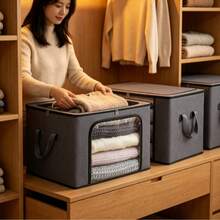 Foldable Closet Storage Organizer, Fabric Wardrobe Storage Box, Drawer Type Clothing Storage Bin, Space‑Saving Organizer For Clothes, Underwear, Sweaters, Bedroom Closet Accessories - View 9