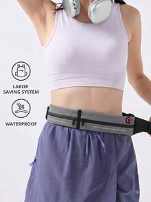 CAMEL CROWN Unisex Sports Waist Bag, Slim Invisible Waist Belt Phone Storage Pouch, Multi-Functional Gear For Running, Morning Jogging And Fitness Training - Grey - View 3