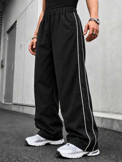 Pantalon droit en plein air simple pour garçons préadolescents pour l'exercice sportif au printemps et en automne