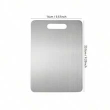 1pc Stainless Steel Kneading Board, Kitchen Essential - Large Stainless Steel Cutting Board, Suitable For Countertop, Can Be Used For Cutting Meat, Vegetables, Bread And Baking, Non-Slip Edged Cutting Board, Butcher Block, Cheese And Board, Thickened And Mold-Resistant, Suitable For Home And Restaurant Use, Easy To Clean With Water, Basic Kitchen Tool For Home Cooks And Cooking Enthusiasts, Kitchen Supplies, Suitable For Home, Dorm, Kitchen Tools, Suitable As Home Gift, Christmas Or Back To School Gift. - Silver - View 18