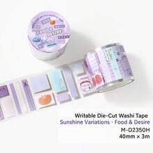 Writable Die-Cut Washi Tape, Sunshine Variation Series, Minimalist Basic Planner Decorative Stickers, Suitable For Notebooks, Diaries, Planners, Back To School Season, School Opening Season - A - View 7