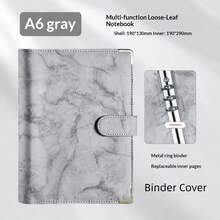 1 cái vỏ sổ binder A6 rời không trang trong, họa tiết vân đá cẩm thạch, 6 lỗ, dùng làm sổ theo dõi ngân sách tiền mặt, quà sinh nhật, sổ kế toán, planner - Nhiều màu - Xem 10