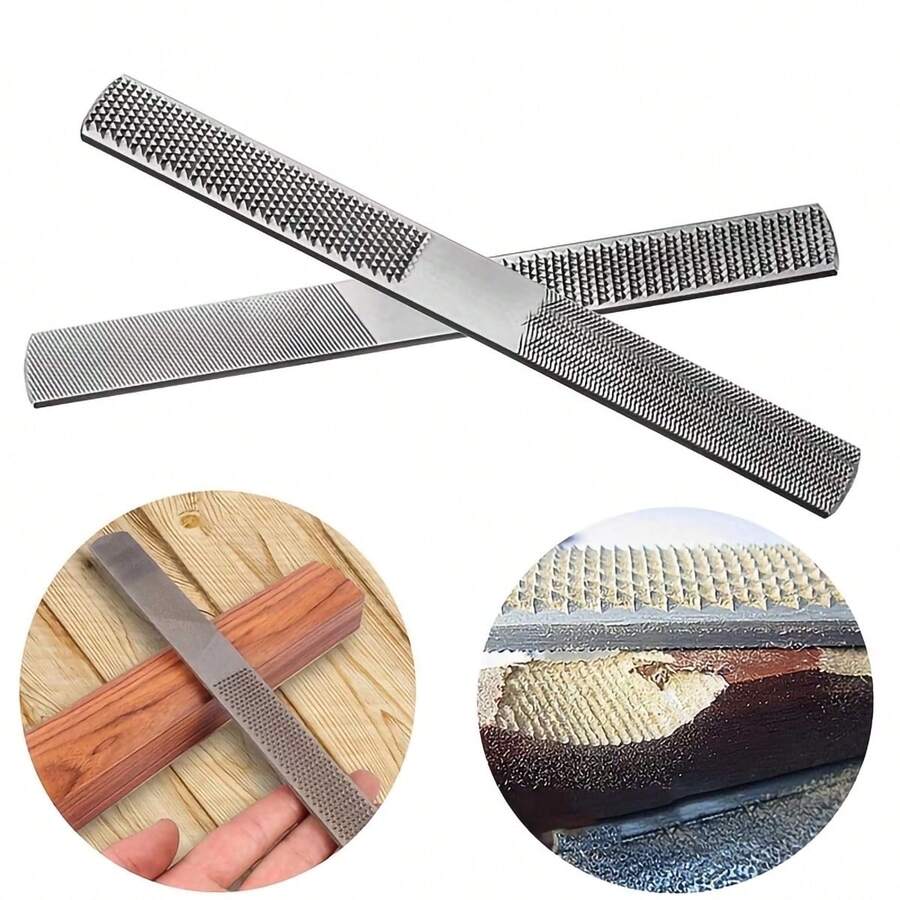 Juego de limas de carpintería 4 en 1, herramientas manuales para tallar madera, lima manual y lima redonda, lima plana semicircular y juego de limas de aguja, utilizado para afilar herramientas de madera y metal - archivo - Ver 1