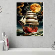 DIY 5D Diamond Painting Kit - Full Drill Round Diamonds, Boat Pattern, Home Decor Acrylic Craft Set, Frameless Creative Gift Diamond Painting Kit - View 9