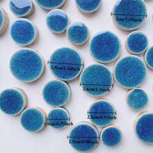100g/3.53oz DIY Mosaic Tiles, Ice Crackle Effect Multiple Colors, Round Floral Pattern Tiles, Suitable For DIY Crafts, Creative Art Glass Mosaic, Jewelry Making And Home Decor - Multicolor - View 5