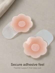 6/10pcs Reusable Silicone Nipple Covers, Invisible Breast Petals, Non-Slip Nipple Pads, Solid Color Bra Accessories, 100% Silicone Material, Hand Washable, Easy To Clean, Suitable For All Bust Sizes - Multicolor - View 2