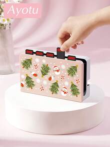 Ayotu Christmas Tree & Snowflake & Snowman Pattern Game Console Shell And Accessories Compatible With Switch/Switch OLED/Switch Lite, Set Includes Protective Case, Storage Bag, Dock Shell, Controller Protective Cover And Multiple Style Accessories To Choose From, Winter Romance, Christmas/Easter/Back To School/Birthday/Anniversary Gift - View 10