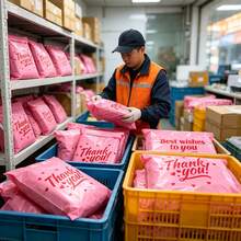50pcs Double-Sided Printed Pink Mailing Bags, Courier Bags, Super Durable, Self-Sealing, Reinforced Edges, Extra Large, Suitable For Shipping Large Items, Clothing Packaging, Commercial Express Delivery And Transportation - Pink - View 7